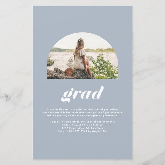 Dusty Blue Class of 2025 Arch Photo Afstuderen (Achterkant)