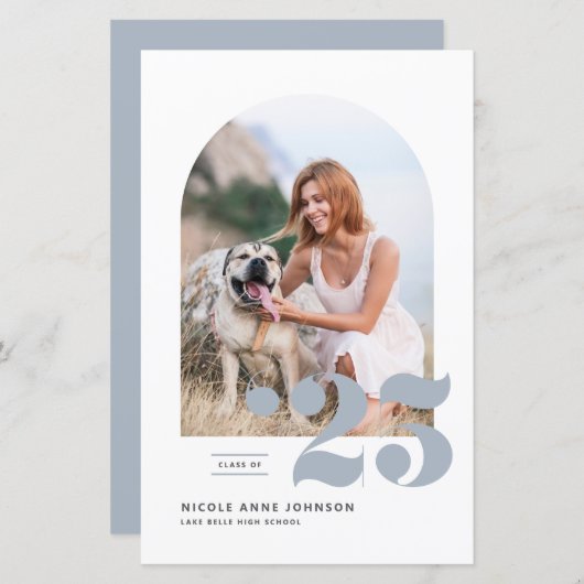 Dusty Blue Class of 2025 Arch Photo Afstuderen (Voorkant / Achterkant)