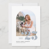 Dusty Blue Class of 2025 Arch Photo Afstuderen Aankondiging (Voorkant)