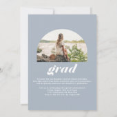 Dusty Blue Class of 2025 Arch Photo Afstuderen Kaart (Achterkant)
