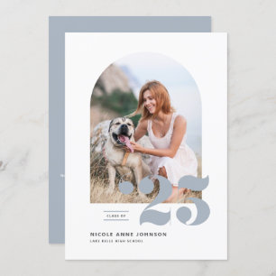 Dusty Blue Class of 2025 Arch Photo Afstuderen Kaart