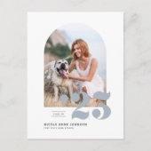 Dusty Blue Class of 2025 Arch Photo Afstuderen Uitnodiging Briefkaart (Voorkant)