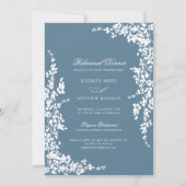 Dusty Blue Classic  Bloemenrepetitie Diner Kaart (Voorkant)