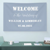 Dusty Blue Classic Elegant Simple Modern Wedding Spandoek (Beurs)