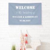 Dusty Blue Classic Elegant Simple Modern Wedding Spandoek (Insitu)