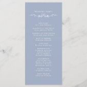 Dusty Blue Classic Floral Crest Wedding Ceremony Programmakaart (Achterkant)