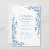 Dusty Blue Classic  Floral de avond ervoor Kaart (Voorkant)