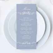 Dusty Blue Classic Franse Bloemenrand Menu