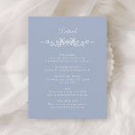 Dusty Blue Classic French Floral Wedding Details Informatiekaartje<br><div class="desc">Voor meer geavanceerde aanpassing van dit ontwerp,  klikt u op de BUTTON DESIGN TOOL hierboven!</div>