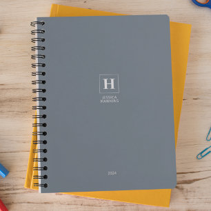 Dusty Blue Classic Monogram Persoonlijk Wekelijks Planner