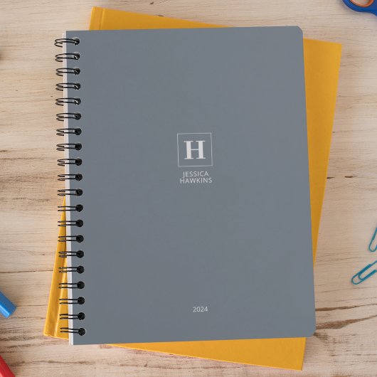 Dusty Blue Classic Monogram Persoonlijk Wekelijks Planner