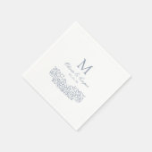 Dusty Blue   Classic Monogram Wedding Servet (Hoek)