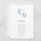 Dusty Blue Classic Monogram Zitkaart Kaart (Voorkant)