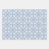 Dusty Blue Classic  naadloos Damask-patroon Inpakpapier Vel (Voorkant)