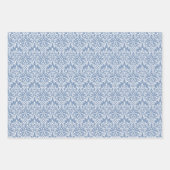 Dusty Blue Classic naadloos Damask-patroon Inpakpapier Vel (Voorkant 2)