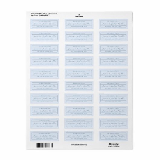 Dusty Blue Classic Return Address Label (Full Sheet)