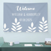 Dusty Blue Classic Rustic Simple Modern Wedding Spandoek (Beurs)