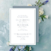 Dusty Blue Classic Script Post Bruiloft Brunch Kaart