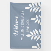 Dusty Blue Classic Simple Modern Wedding Spandoek (Verticaal)