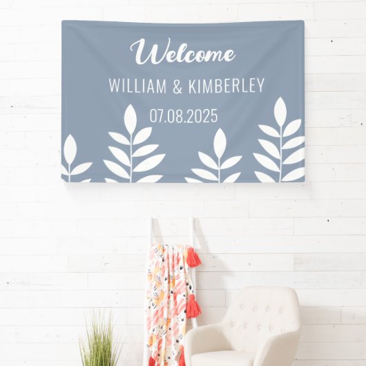 Dusty Blue Classic Simple Modern Wedding Spandoek (Insitu)