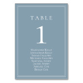 Dusty Blue Classic Table Number met stoelkaart Kaart (Achterkant)