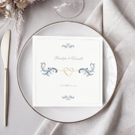 Dusty Blue Classic Wedding Servet