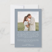 Dusty Blue Classy Eenvoudig 2 foto bruiloft Bedankkaart (Achterkant)