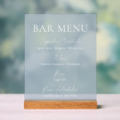 Dusty Blue Clear Acrylic Bar Menu Sign Acryl Bord (Neutraal)