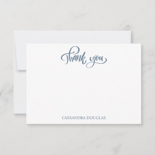 Dusty Blue Cloud Theme Baby shower Bedankkaart (Voorkant)