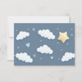 Dusty Blue Cloud Theme Baby shower Bedankkaart (Achterkant)