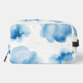 Dusty Blue Clouds Sprinkled Gold Frame Mäppchen Toilettasje (Achterkant)