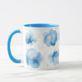 Dusty Blue Clouds Sprinkled Gold Frame Mug Tasse Mok (Links)