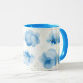 Dusty Blue Clouds Sprinkled Gold Frame Mug Tasse Mok (Voorkant rechts)