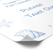 Dusty Blue Coastal Beach Baby shower Favoriet Poster (Hoek)