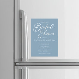 Dusty Blue Coastal Bridal Shower Personalized Magnetische Uitnodiging