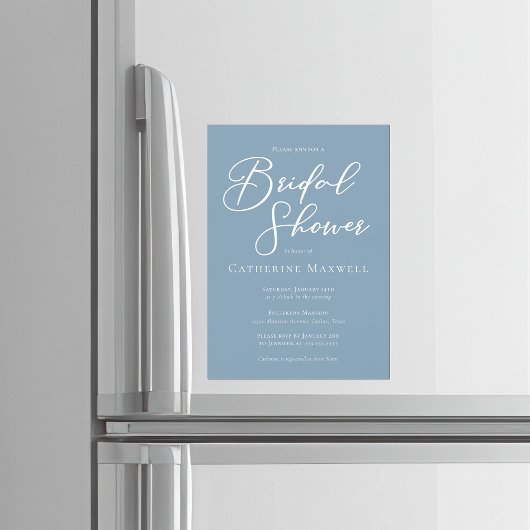 Dusty Blue Coastal Bridal Shower Personalized Magnetische Uitnodiging