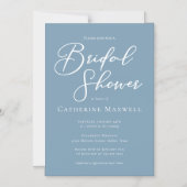 Dusty Blue Coastal Bridal Shower Personalized Magnetische Uitnodiging (Voorkant)