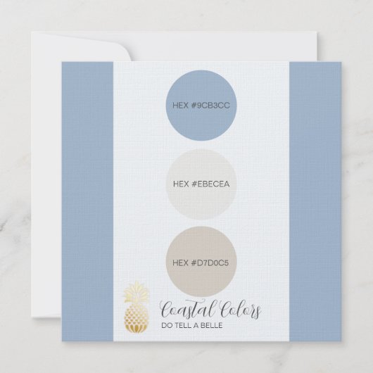 Dusty Blue Coastal Color Palet Kaart (Voorkant)