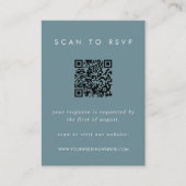 Dusty Blue Coastal RSVP Card with QR Code Informatiekaartje (Voorkant)