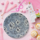 Dusty Blue Colonial Floral Pattern | BORD (Feest)