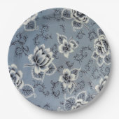 Dusty Blue Colonial Floral Pattern | BORD (Voorkant)