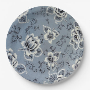 Dusty Blue Colonial Floral Pattern   BORD
