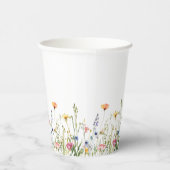 Dusty Blue Colorful Rustic Wildflower Wedding Papieren Bekers (Rechts)