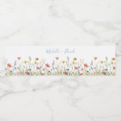 Dusty Blue Colorful Rustic Wildflower Wedding Waterfles Etiket (Enkel label)