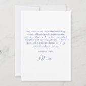 Dusty Blue Coquette Ribbon Baby Shower Bedankkaart (Achterkant)