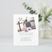 Dusty Blue Coral Floral bruiloft Bedankt (Staand voorkant)