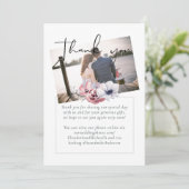 Dusty Blue Coral Floral bruiloft Bedankt (Staand voorkant)