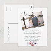 Dusty Blue Coral Floral bruiloft Bedankt Briefkaart (Voorkant / Achterkant)