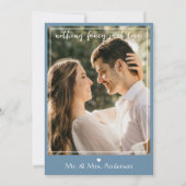 Dusty Blue & Coral Pink Waterverf Bloemenbruiloft Bedankkaart (Achterkant)