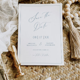 Dusty Blue Cottage Save the Date Kaart Invitation